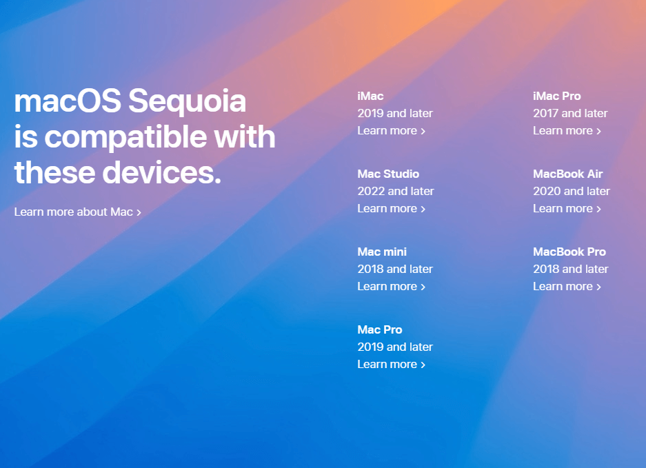 macOS and Sequoia 18